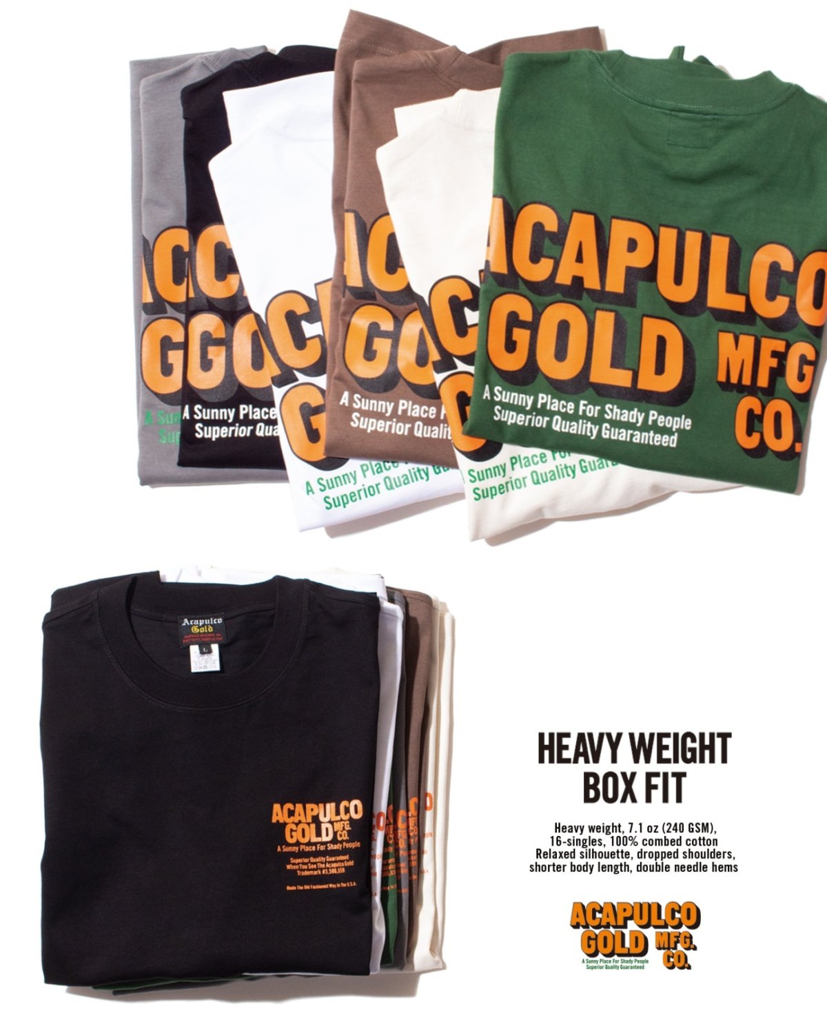 画像1: ACAPULCO GOLD(アカプルコゴールド) / OJ LOGO BOX FIT TEE (1)