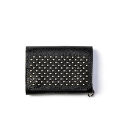 画像1: CALEE(キャリー) / ROUND STUDS LEATHER FLAP HALF WALLET (1)
