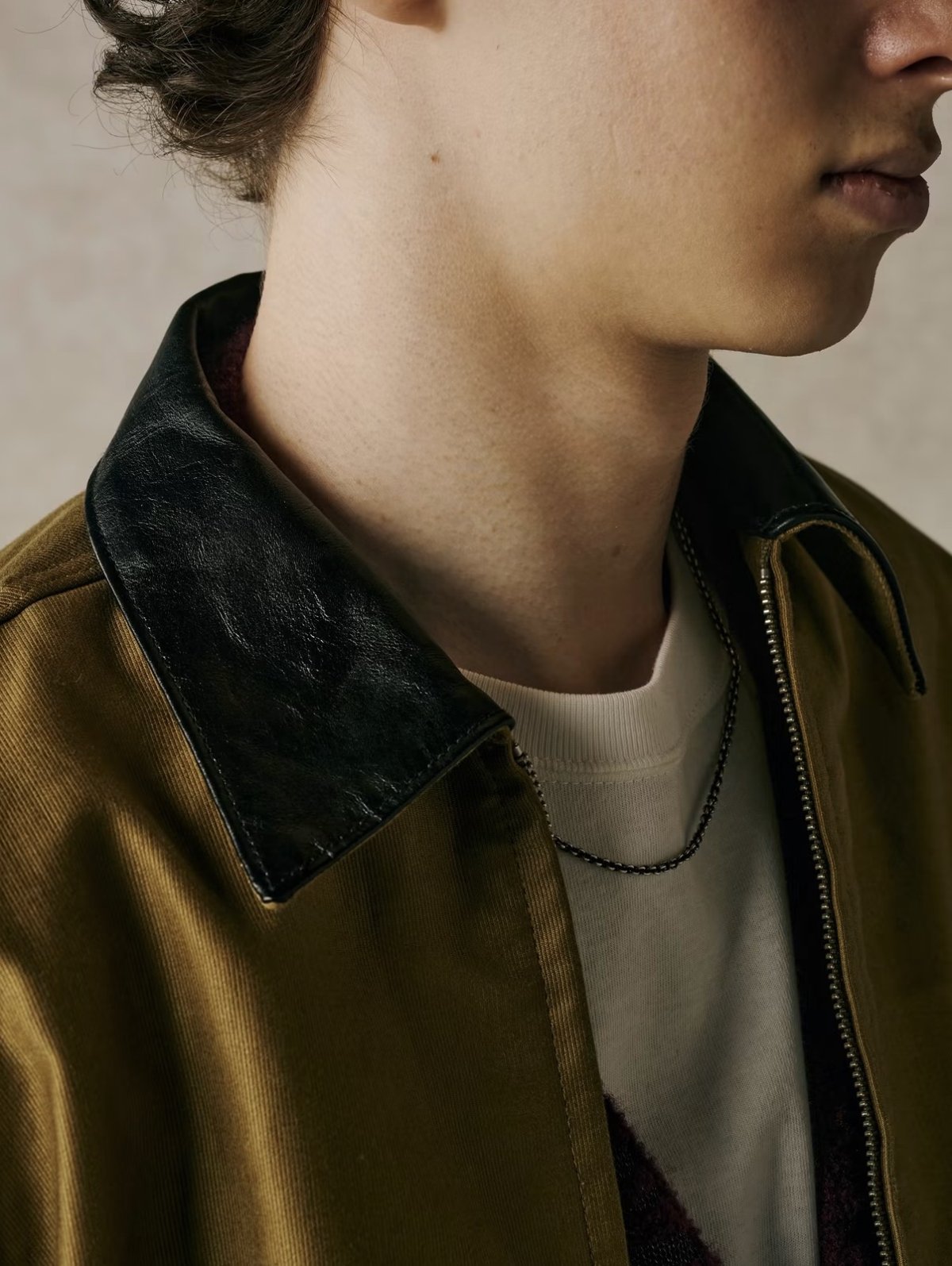 画像9: CALEE(キャリー) / CORD CLOTH LEATHER COLLAR JACKET (9)