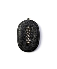 画像1: CALEE(キャリー) / STUDS LEATHER ZIP COIN CASE (1)