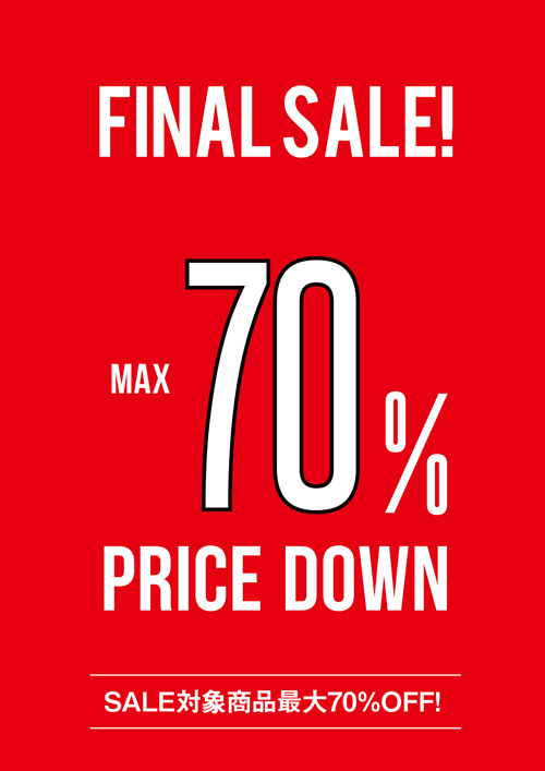 1/12(土) FINAL WINTER SALE スタート