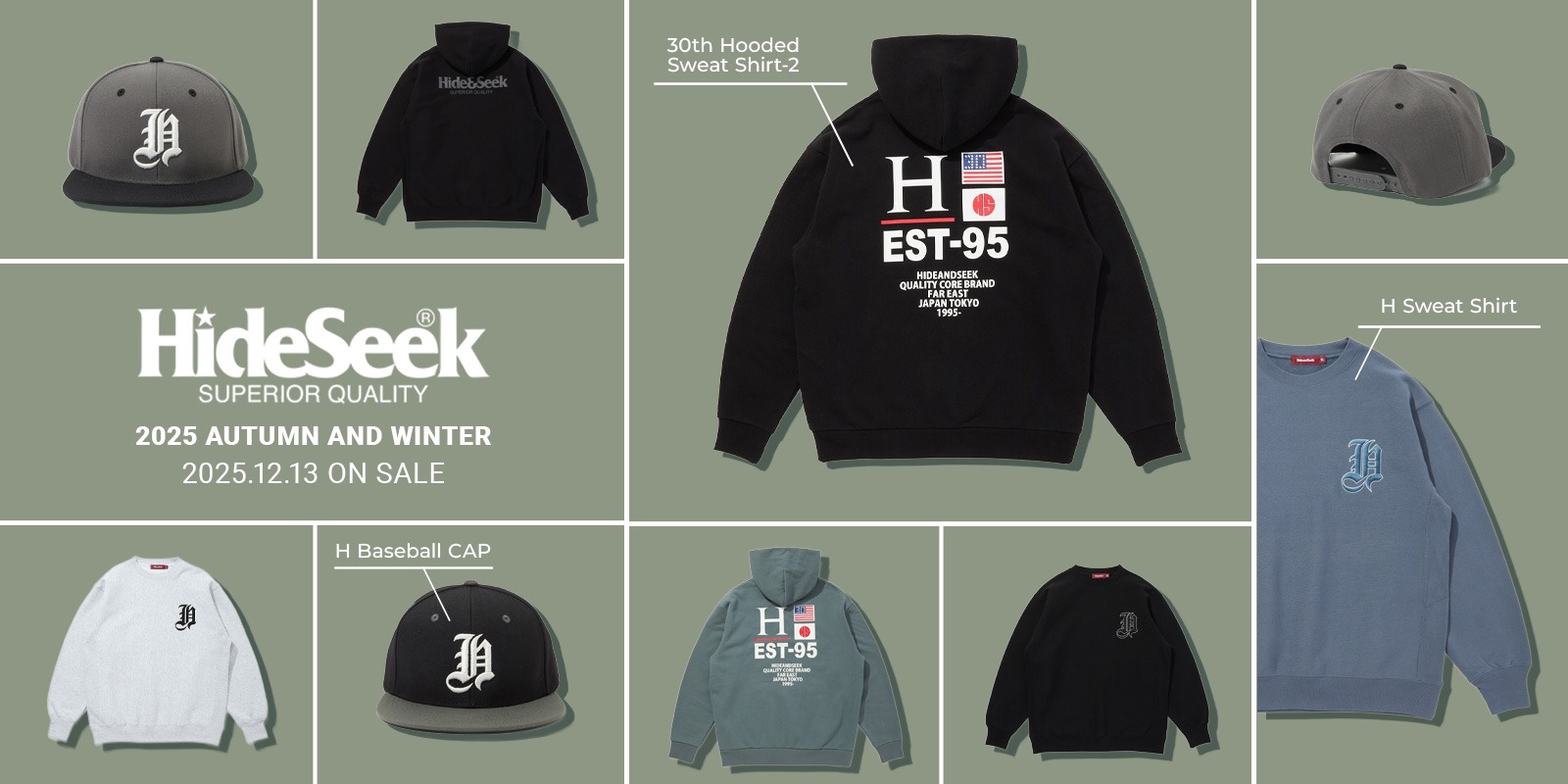 12/13(土) HideandSeek 2025 AUTUMN&WINTER COLLECTION 新作発売
