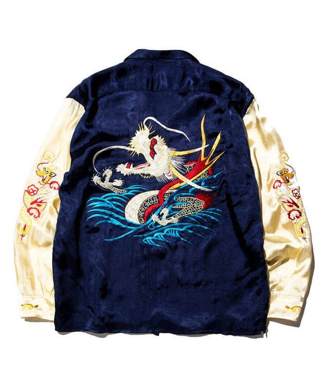 CALEE(キャリー) シャツ 20SS037 Souvenir embroidery L/S shirt -NAVY