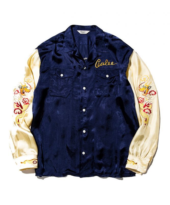 CALEE(キャリー) シャツ 20SS037 Souvenir embroidery L/S shirt -NAVY