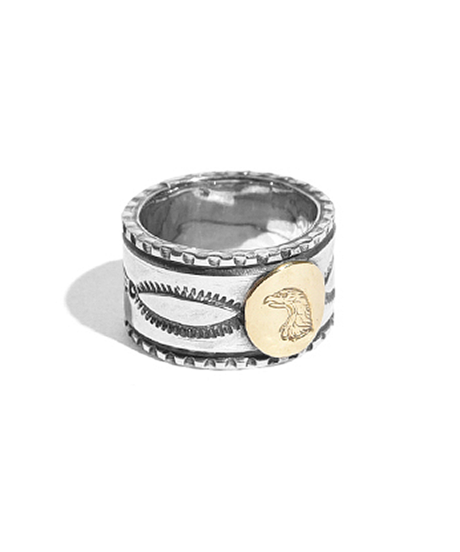 LARRY SMITH 18K POINT STAMP RING