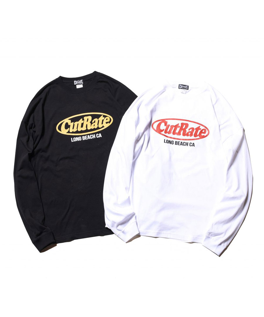 CUTRATE カットレート 長袖Tシャツ ロンT 黒 XL 袖プリント