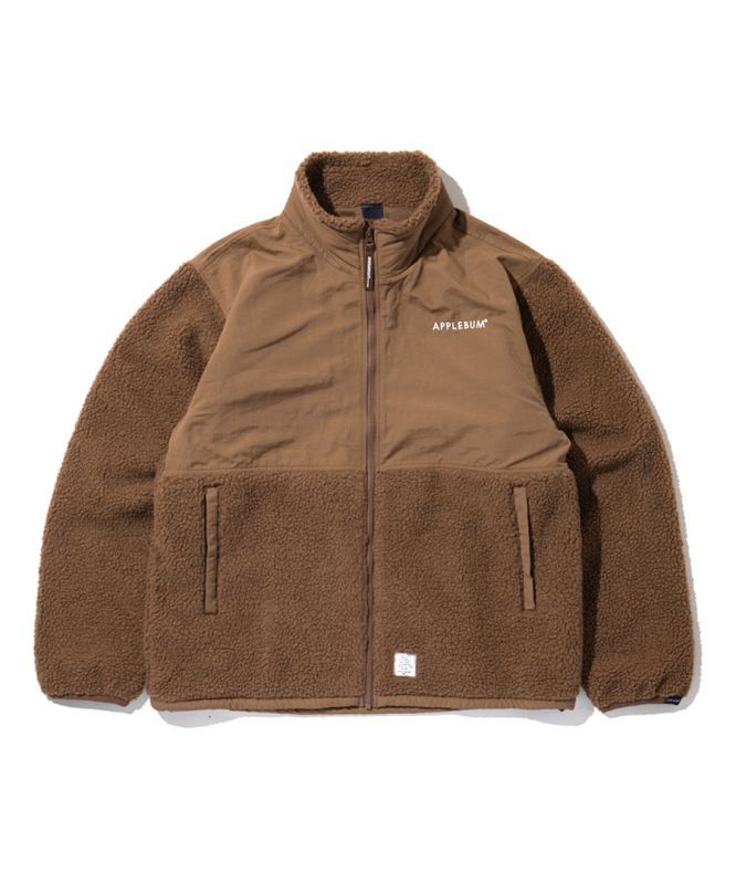Boa Fleece Hooded Flight Jacket たさ Brown