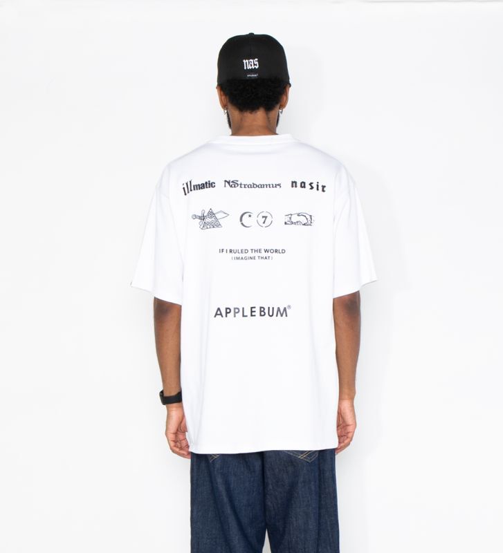 にプリント APPLEBUM - APPLEBUM コラボ ナズNas ロゴ Tシャツ ホワイト XLの通販 by おむらいす's shop
