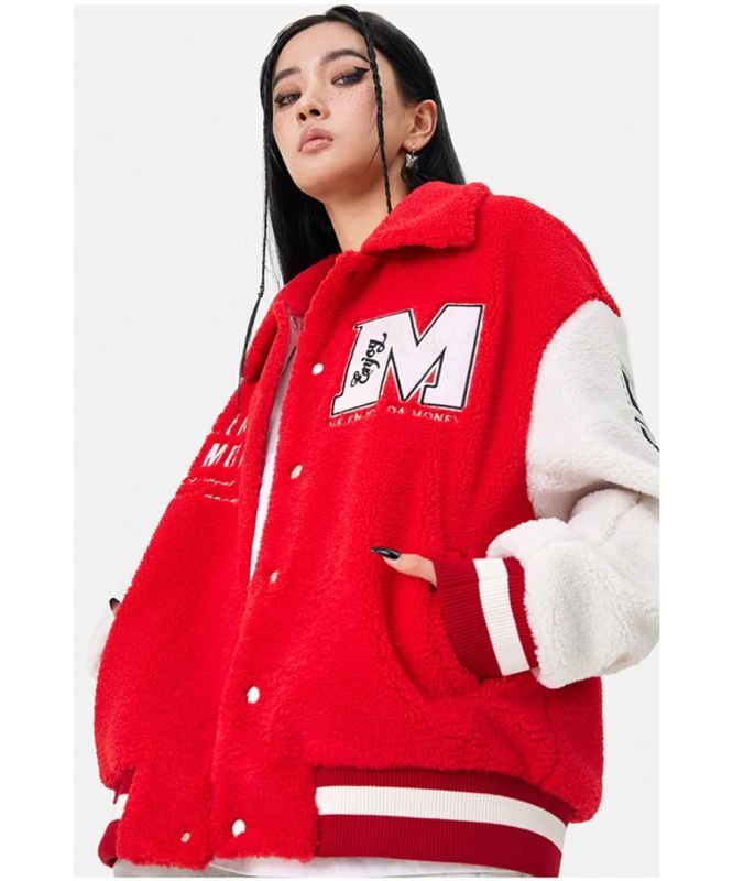 MR. ENJOY DA MONEY(ミスターエンジョイダマニー) ボアジャケット Rose Varsity Jacket 正規取扱通販サイト