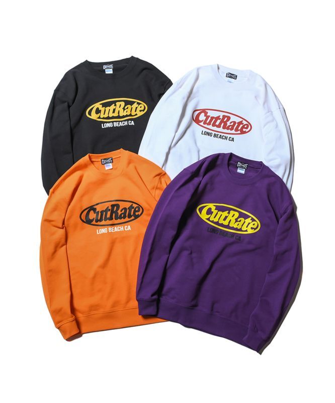 CUTRATE(カットレイト) クルースウェット CUTRATE LOGO L/S SWEAT