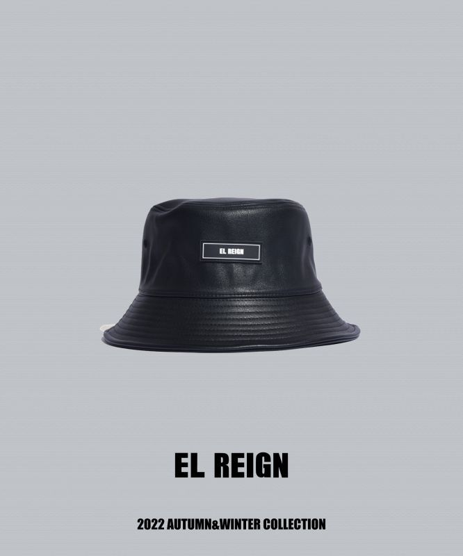 画像1: EL REIGN / RUBBER TAG LEATHER HAT (1)
