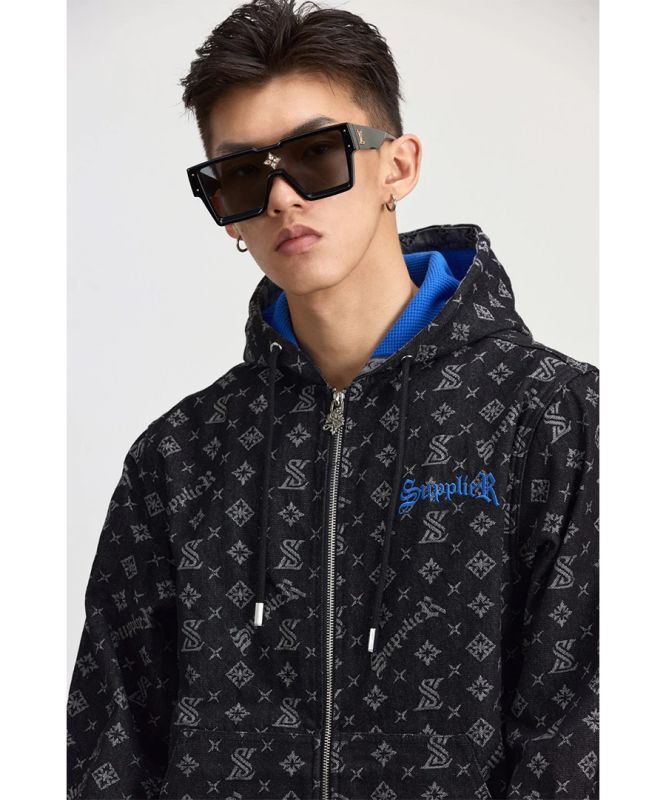 SUPPLIER (サプライヤー) ジップパーカー MONOGRAM DENIM HOODIE 正規 