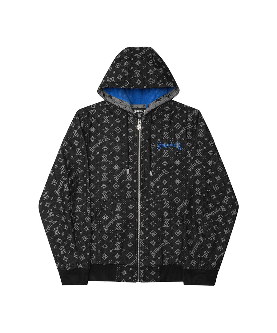 SUPPLIER (サプライヤー) ジップパーカー MONOGRAM DENIM HOODIE 正規 