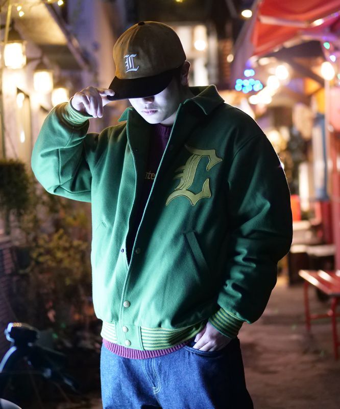 CALEE(キャリー) スタジャン College type wappen wool stadium jumper