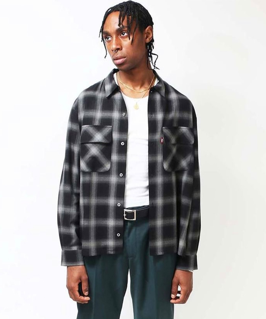 hide and seek Ombre Check L/S Shirt 23aw