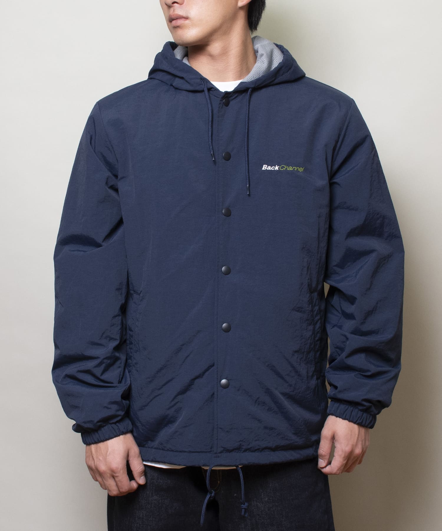 バックチャンネルフーデッドコーチジャケットネイビー