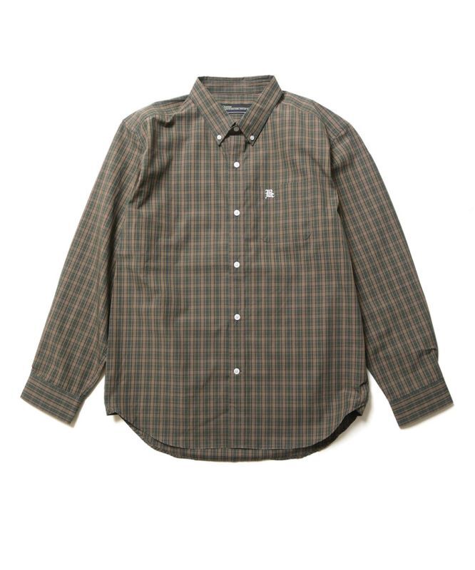 バックチャンネル　チェック　B.Dシャツ　カーキ Back Channel】CHECK B.D. SHIRT
