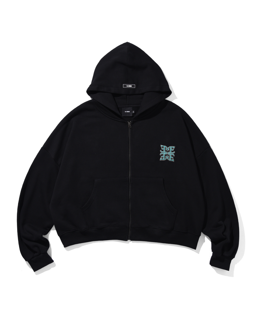 画像3: EL REIGN(エルレイン) / 【LIMITED】FRAGMENT RHINESTONE SHORT HOODIE (3)