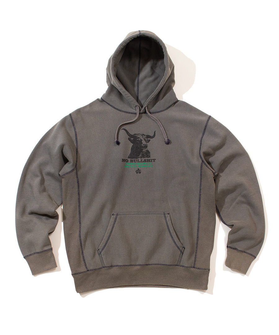 画像3: ACAPULCO GOLD(アカプルコゴールド) / NO BULLSHIT PULLOVER HOODED SWEATSHIRT (WORN WASHED EFFECT) (3)