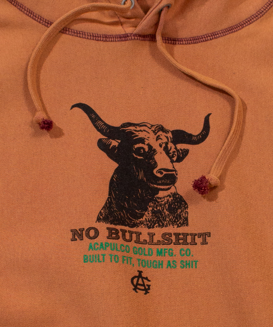 画像6: ACAPULCO GOLD(アカプルコゴールド) / NO BULLSHIT PULLOVER HOODED SWEATSHIRT (WORN WASHED EFFECT) (6)