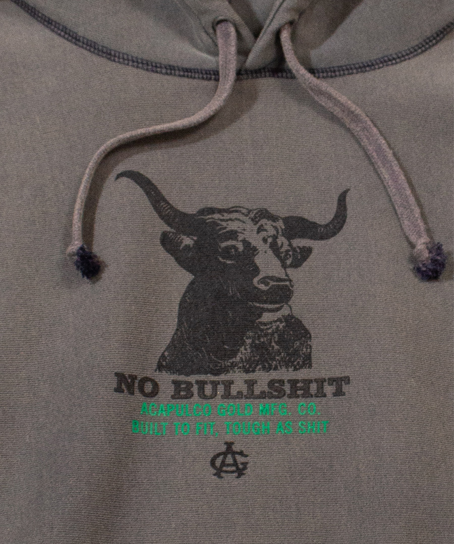 画像4: ACAPULCO GOLD(アカプルコゴールド) / NO BULLSHIT PULLOVER HOODED SWEATSHIRT (WORN WASHED EFFECT) (4)
