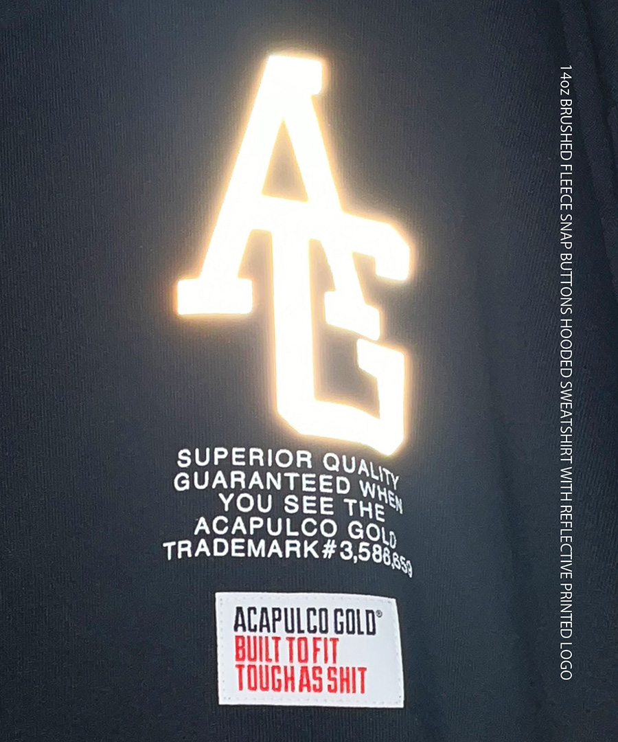 画像11: ACAPULCO GOLD(アカプルコゴールド) / REFLECTIVE AG SIGNATURE SNAP HOODED SWEATSHIRT (11)