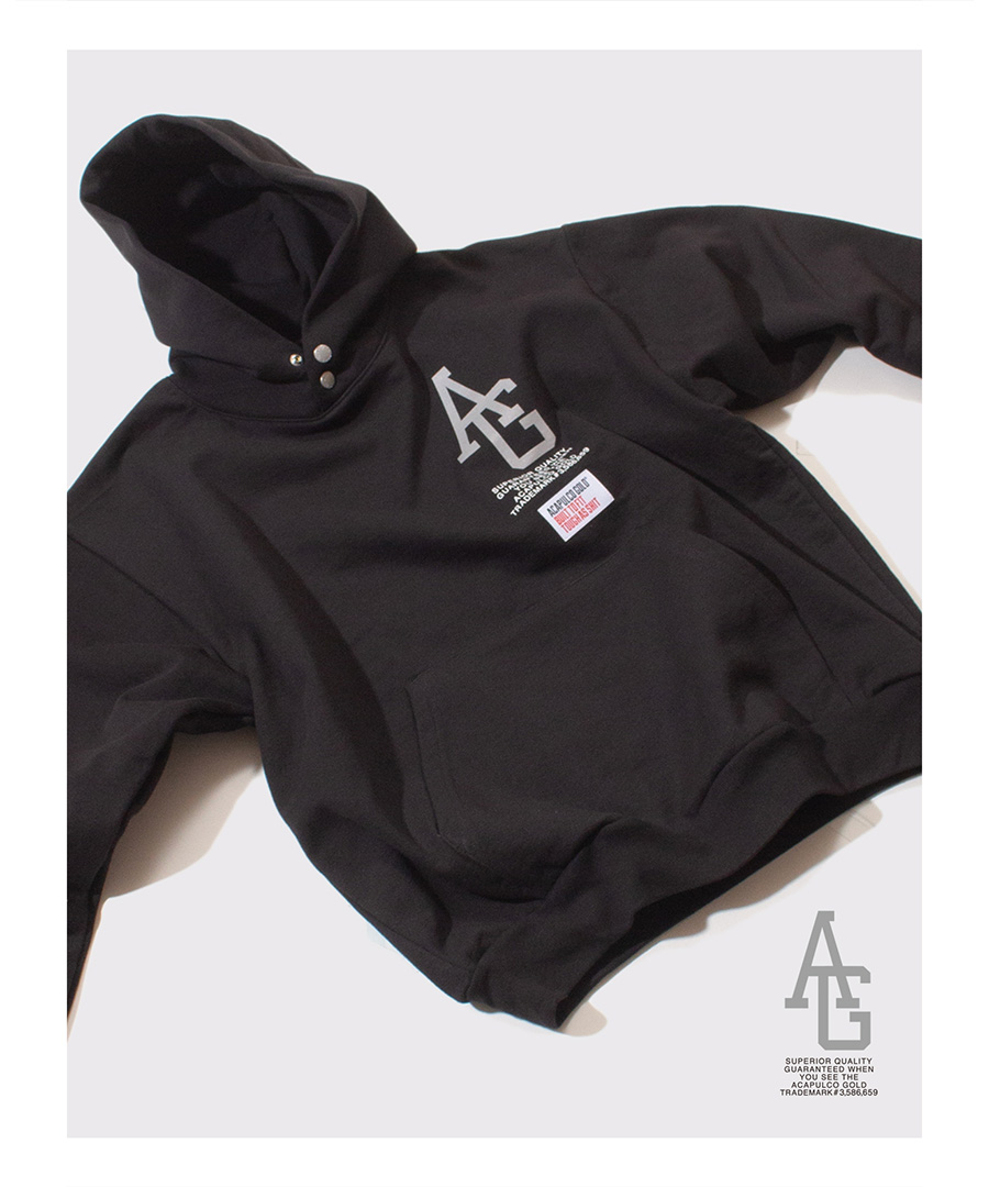画像9: ACAPULCO GOLD(アカプルコゴールド) / REFLECTIVE AG SIGNATURE SNAP HOODED SWEATSHIRT (9)